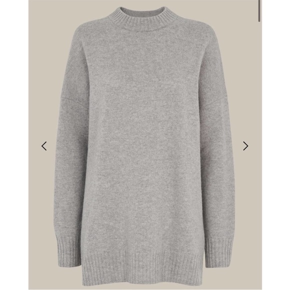 WHISTLES Neutral Gray Wool Blend Crewneck Sweater - Picture 8 of 13
